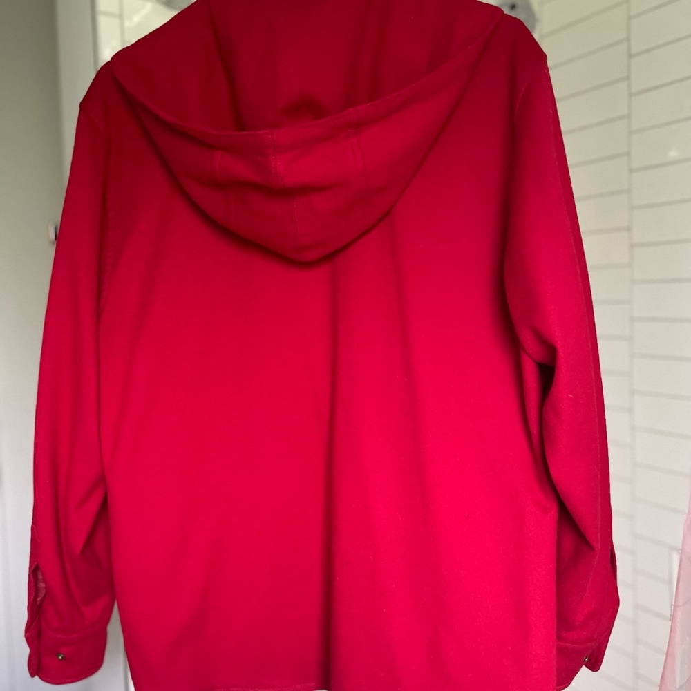 Faconnable red hooded wool jacket size M - Picture 7 of 8